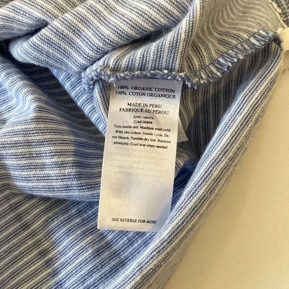 Faherty Mens Isle Striped Polo Sz 2XL Sunwashed Indigo Organic Cotton - Picture 7 of 9